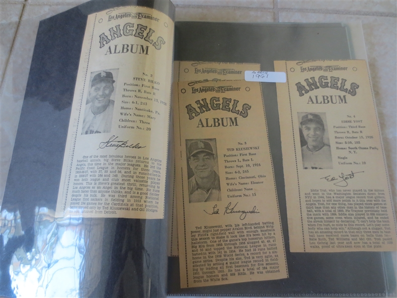 1961 New Los Angeles Angels LA Examiner Daily Newspaper Clippings Photo & Bio of each player