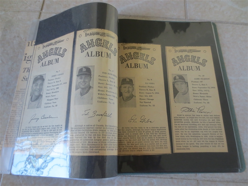 1961 New Los Angeles Angels LA Examiner Daily Newspaper Clippings Photo & Bio of each player
