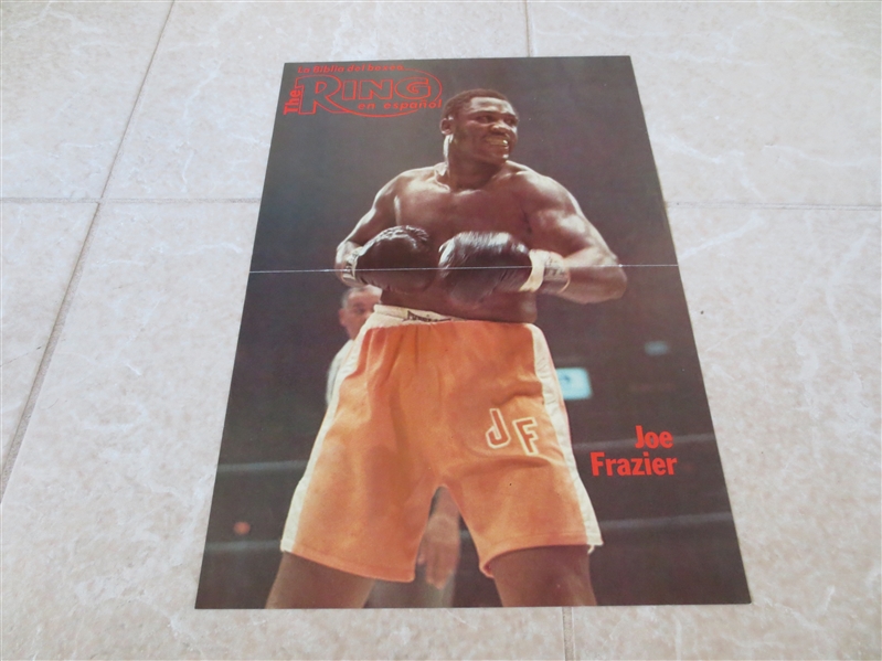 (3) Color Boxing Insert/Photos of Joe Frazier, George Forman, and Sugar Ray Leonard