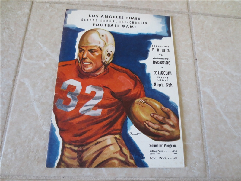 1946 Los Angeles Rams First Game Ever program
