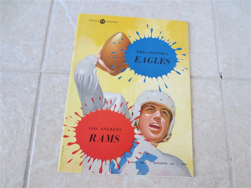 11-6-1949 Los Angeles Rams at Philadelphia Eagles football program in beautiful condition
