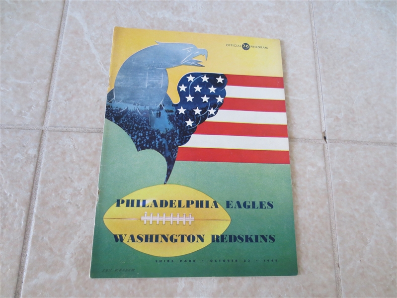 10-23-1949 Washington Redskins at Philadelphia Eagles football program