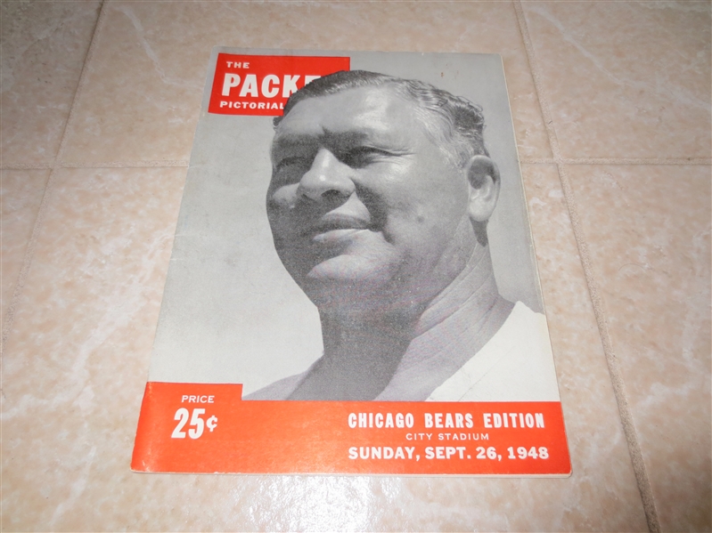 9-26-1948 Chicago Bears at Green Bay Packers football program near mint condition low attendance