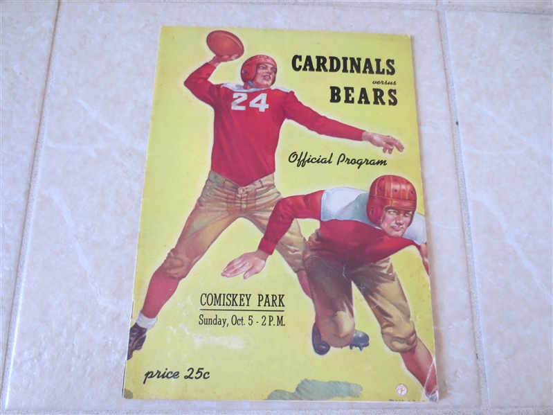 1947 Chicago Bears at Chicago Cardinals football program  Championship Season!