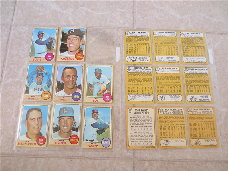 (25) 1968 Topps baseball cards from VENDING  Beautiful  Send to PSA?