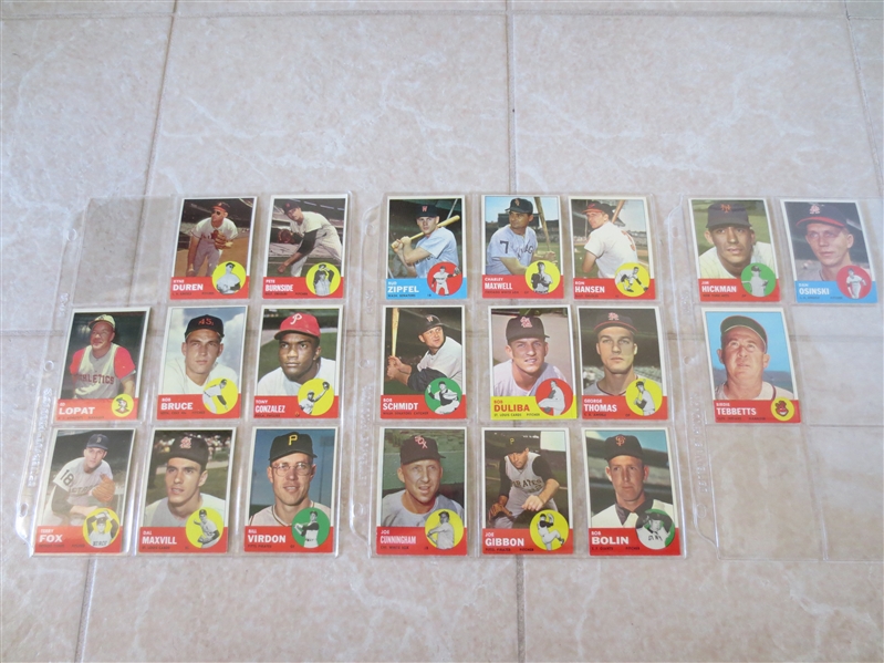 (20) 1963 Topps Baseball Cards from VENDING Beautiful  Send to PSA?