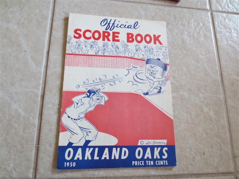 1950 Oakland Oaks home partially scored baseball program