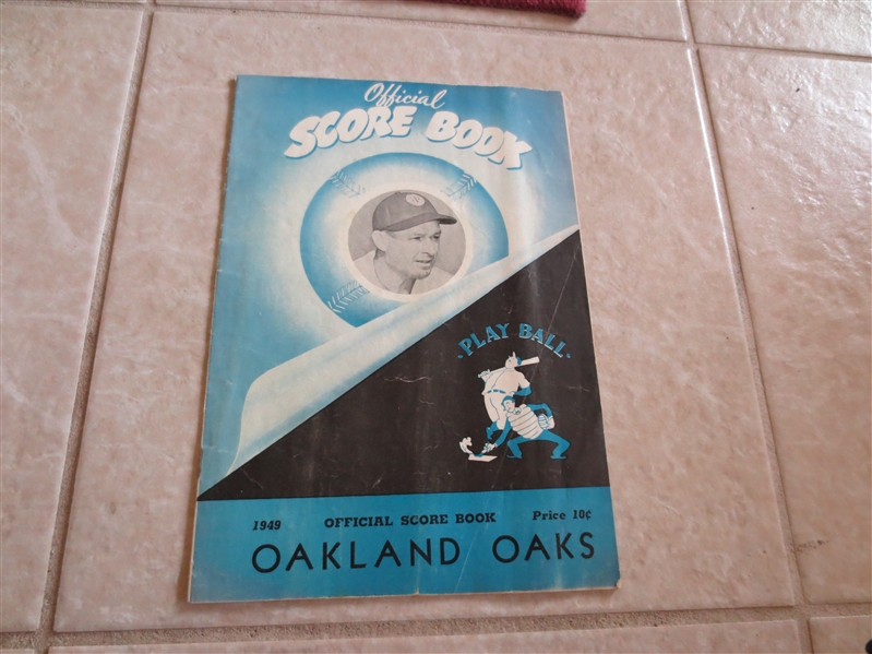 1949 Oakland Oaks unscored Pacific Coast League baseball program