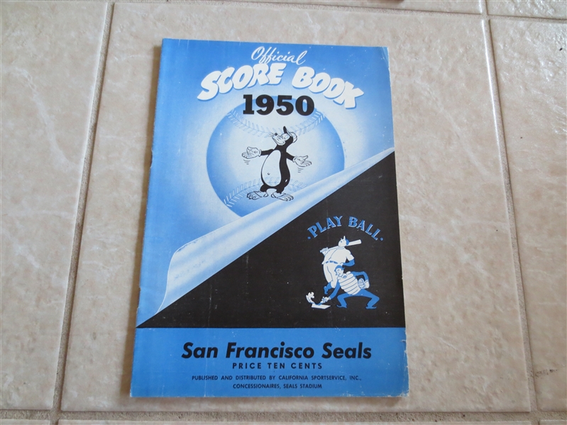 1950 San Francisco Seals unscored PCL baseball program