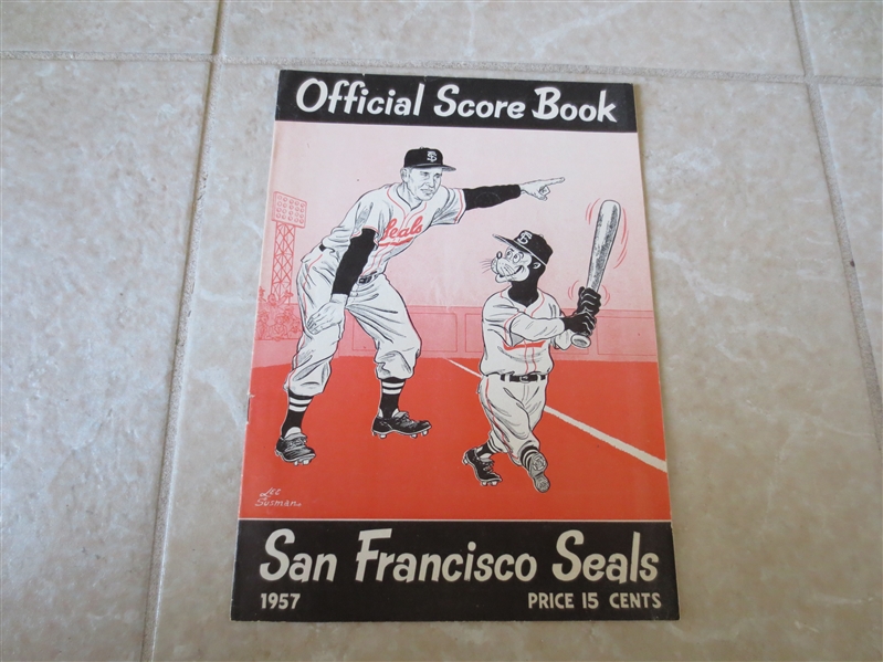 1957 Vancouver at San Francisco Seals PCL baseball program