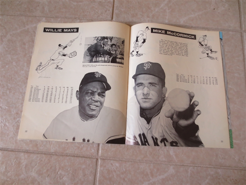 1961 San Francisco Giants baseball yearbook Willie Mays, McCovey, Cepeda, Juan Marichal