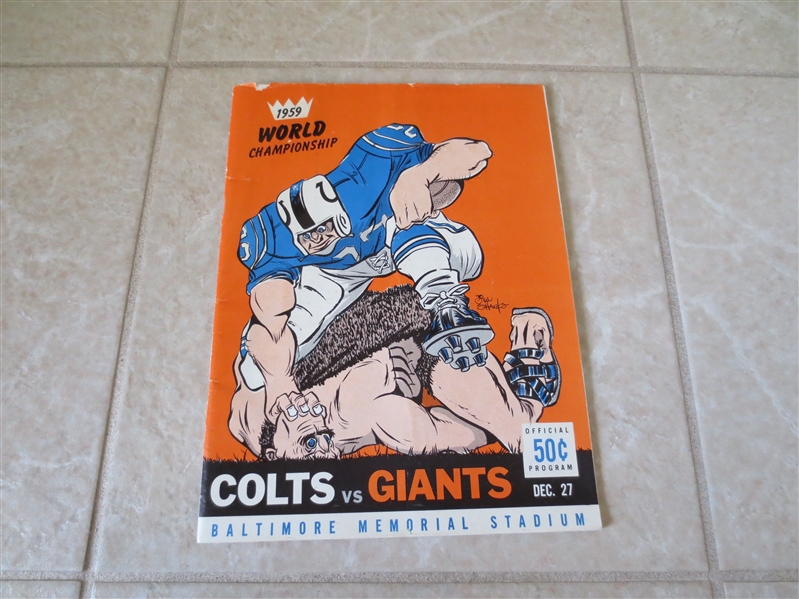 1959 World Championship Football program Baltimore Colts vs. New York Giants