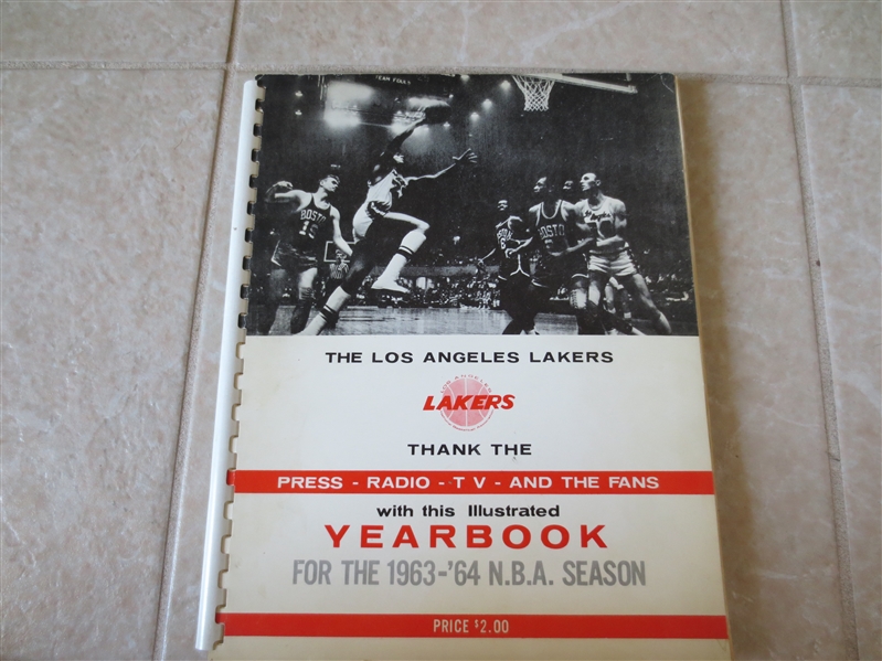 1963-64 Los Angeles Lakers Illustrated Yearbook Media Guide with Black and White Photos West, Baylor