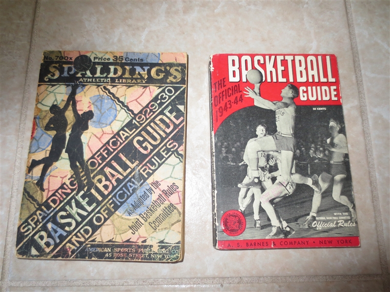 1929-30 Spalding Basketball Guide plus 1943-44 Barnes Basketball Guide