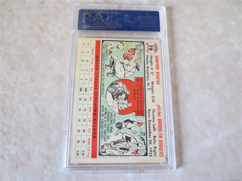 1956 Topps Sandy Koufax baseball card #79 PSA 2 good