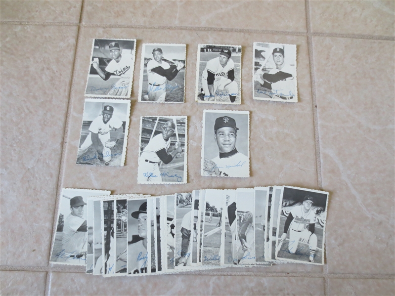 (31) 1969 Topps Deckle Edge Baseball cards including Marichal, McCovey, Mays, Gibson, Carew, Yaz