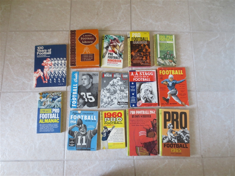 (14) old football softcover books Minimum bid only $5