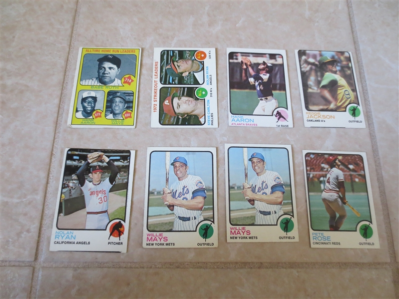 (600) 1973 Topps Baseball cards including Pete Rose, Nolan Ryan, (2) Mays, Aaron, Reggie