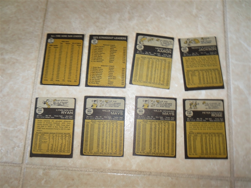 (600) 1973 Topps Baseball cards including Pete Rose, Nolan Ryan, (2) Mays, Aaron, Reggie