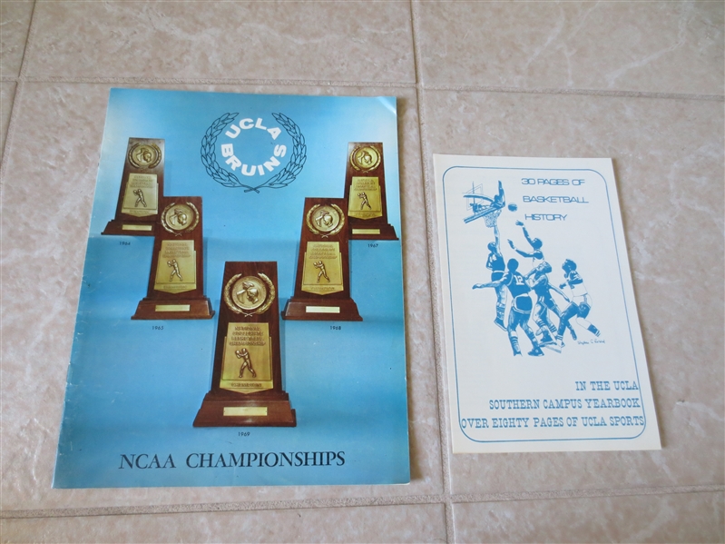 1969-70 UCLA Basketball Championship Booklet  Lew Alcindor  Kareem Jabbar