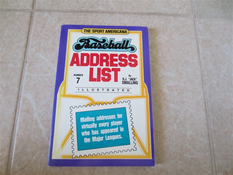 1992 Sport Americana Baseball Address List #7 by Jack Smalling