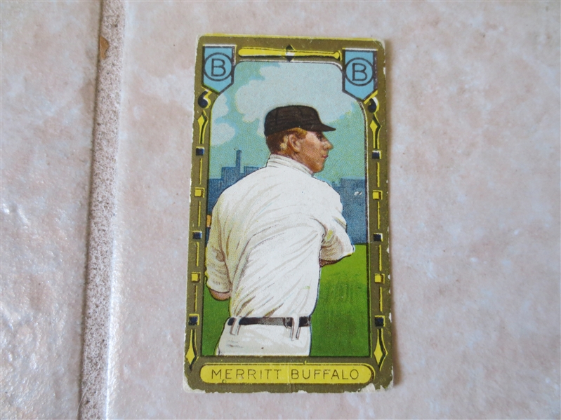 1911 T205 George Merritt Buffalo Minor League baseball card Hassan back Factory #649