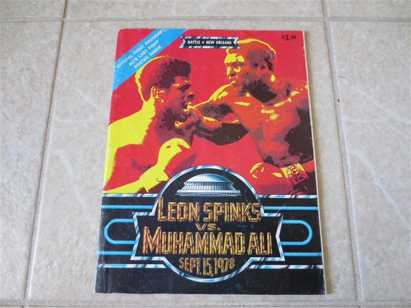 Autographed Leon Spinks 1978 Spinks vs. Ali Battle of New Orleans boxing program