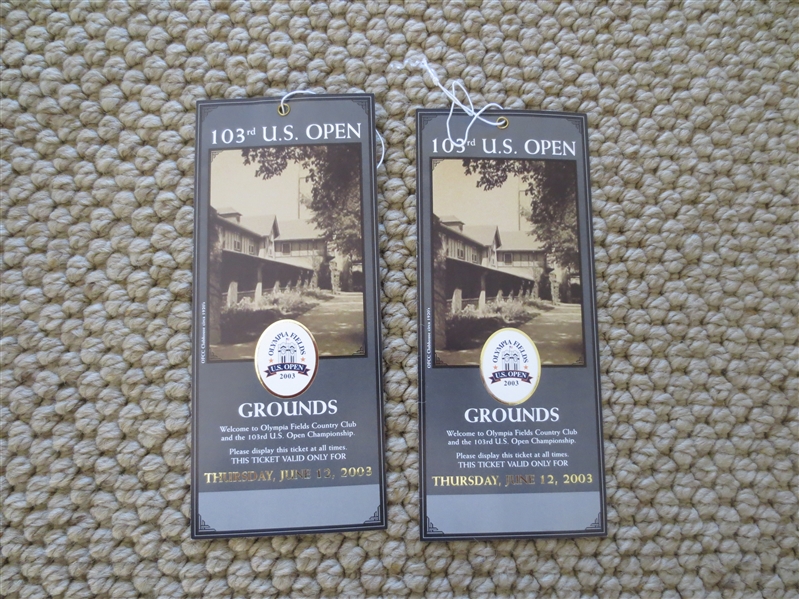 (2) 2003 U.S. Open Golf Grounds Badges  The 103rd U.S. Open