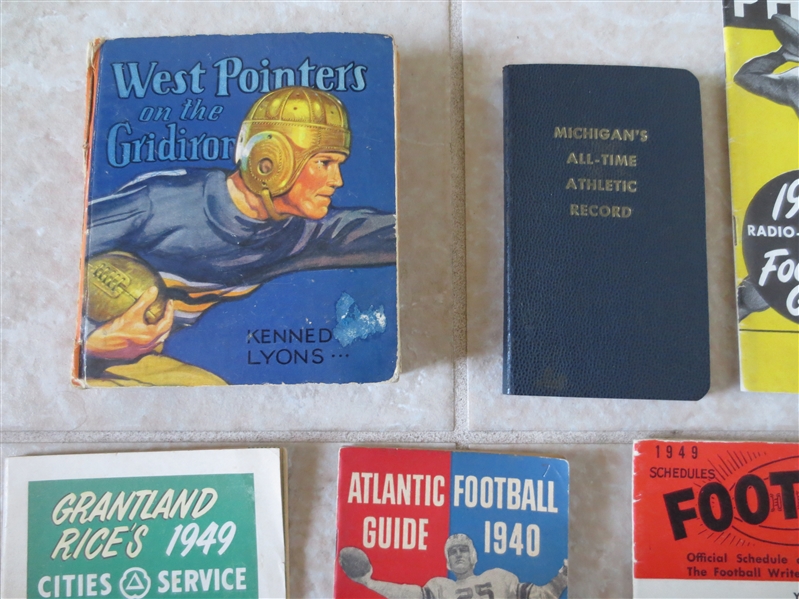 (8) 1930's and 1940's Football Guides and Books