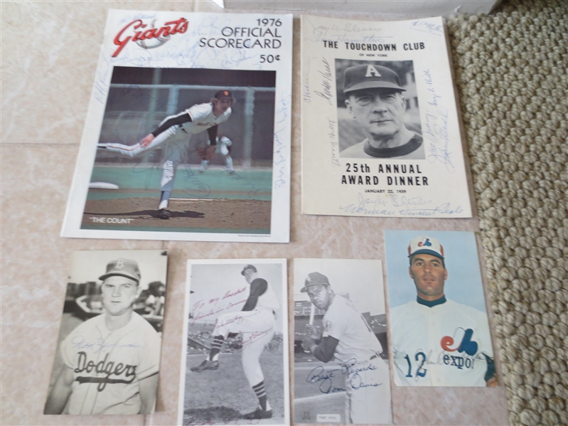 Autographed Baseball Items Galore---programs, photos, plus