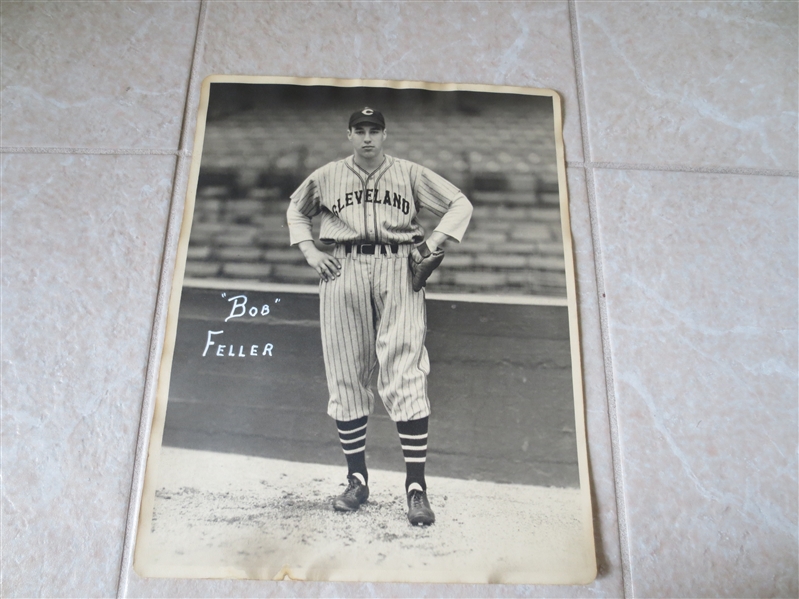 1930's-40's Bob Feller George Burke Chicago Original 14 x 11 Photo  Nice condition