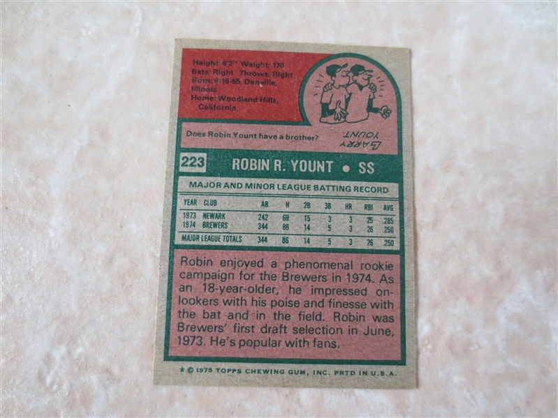 1975 Topps Robin Yount rookie baseball card #223 send to PSA?         1