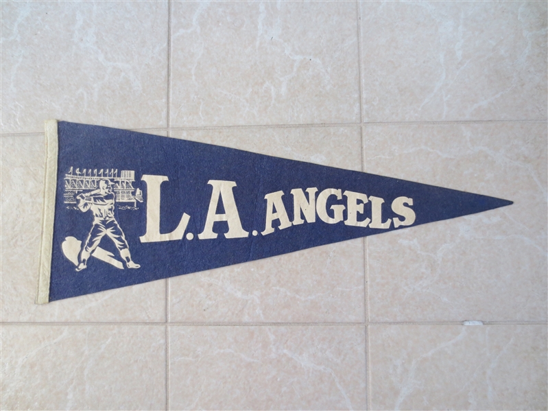 1950's Los Angeles Angels Pacific Coast League baseball pennant 29  Very nice shape!