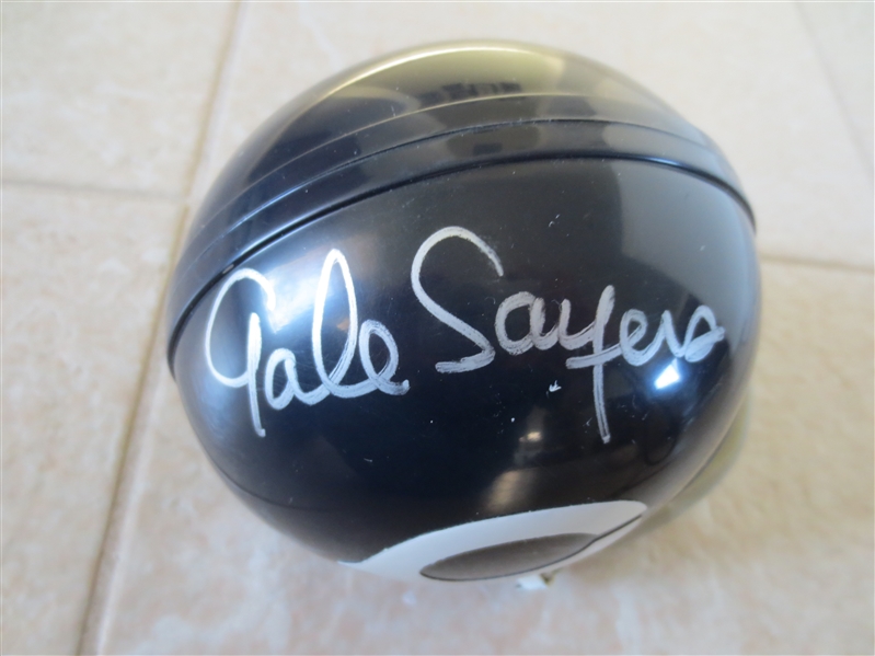Autographed Gale Sayers mini football helmet  Hall of Famer