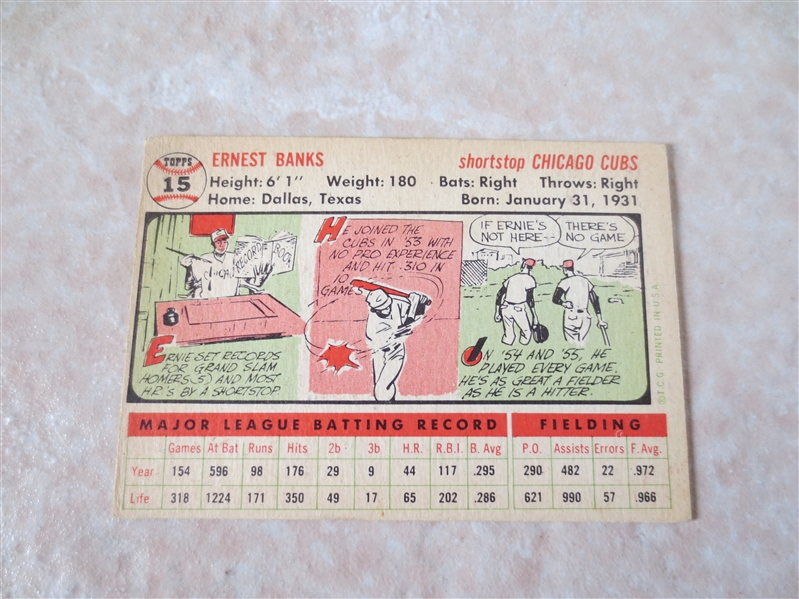 1956 Topps Roberto Clemente + 1956 Topps Ernie Banks baseball cards