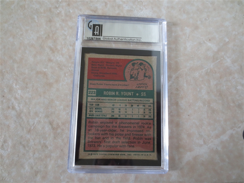 1975 Topps Robin Yount GAI 7 near mint rookie baseball card #223