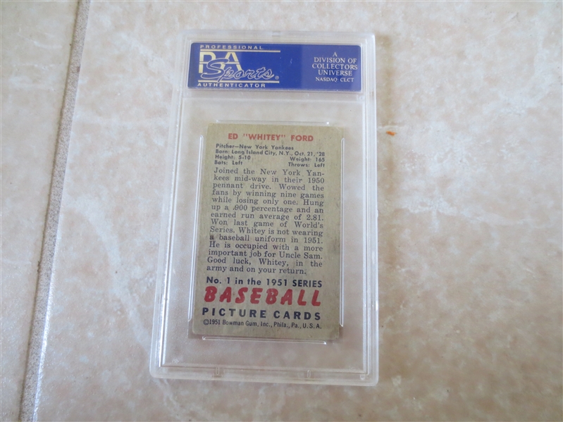 1951 Bowman Whitey Ford PSA 3 vg baseball card #1