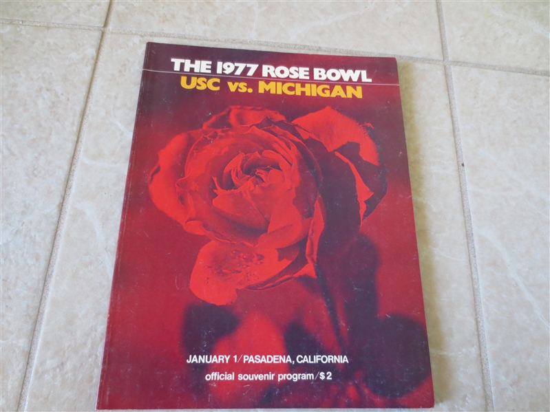1977 Rose Bowl football program USC vs. Michigan Charles White, Ricky Bell  Beautiful condition