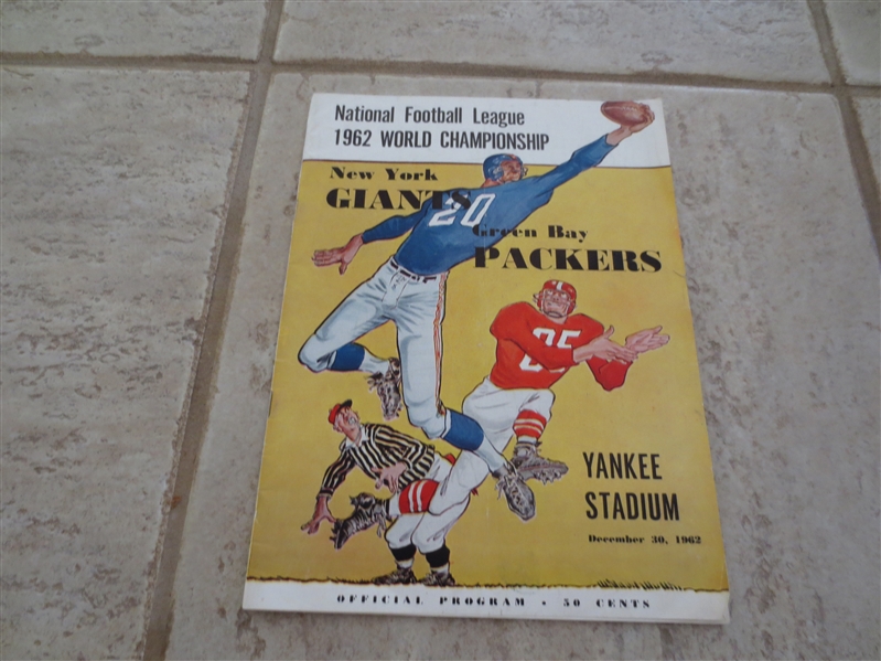 1962 NFL Championship football program New York Giants vs. Green Bay Packers
