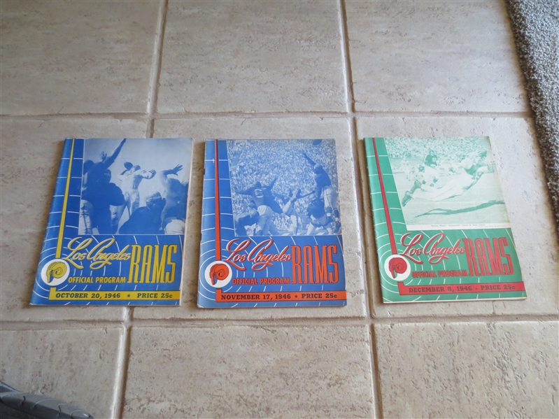 (3) 1946 Los Angeles Rams football programs in at least excellent condition    -----