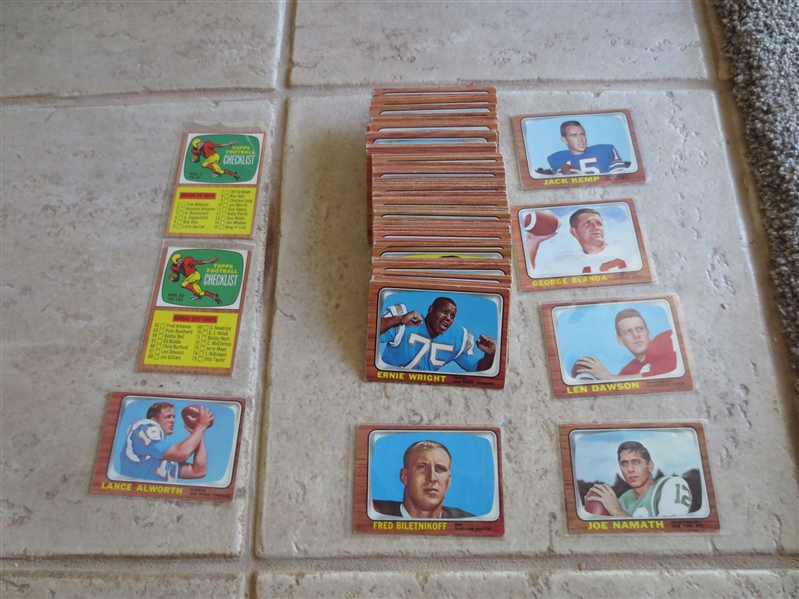 1966 Topps Football Complete Set with checklist in nice condition