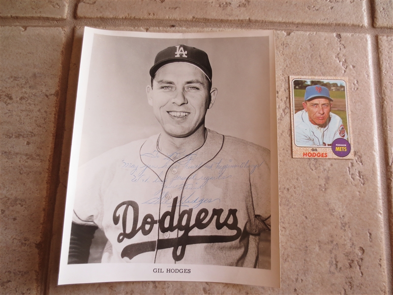 Autographed Gil Hodges 8 x 10 photo