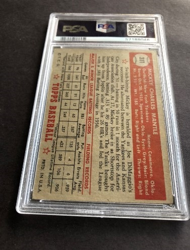 1952 Topps Mickey Mantle PSA 2 Good Baseball Card #311 in affordable condition