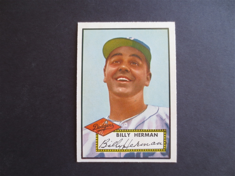 1952 Topps Billy Herman High Number #394 baseball card in super condition