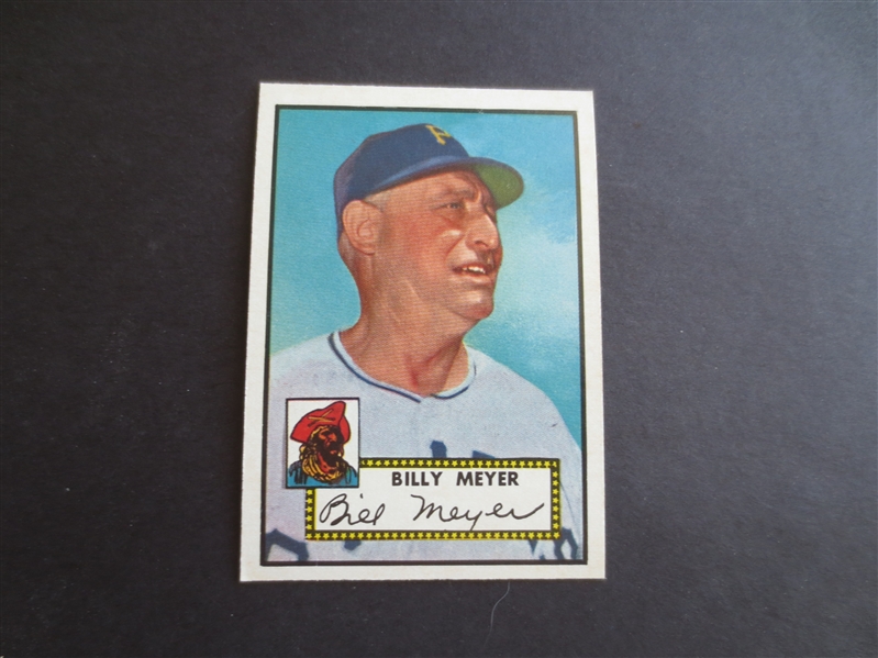 1952 Topps Billy Meyer High Number #387 Baseball Card in great condition!
