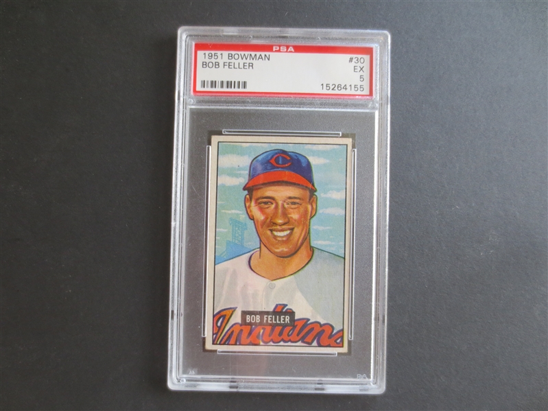 1951 Bowman Bob Feller PSA 5 ex baseball card #30