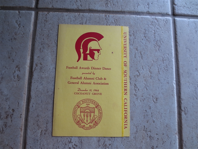 1964 USC Football Dinner Dance Program Mike Garrett, Craig Fertig, John McKay, Rod Sherman