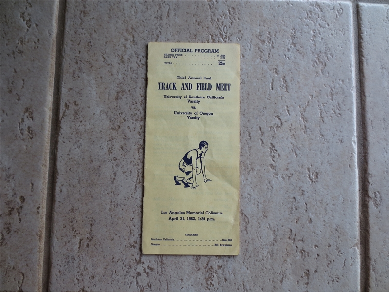 1962 USC vs. University of Oregon Track and Field Program Mel Renfro