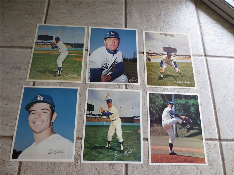 (6) different 1972 Los Angeles Dodgers Team Issue Premium Color Photos  8 x 10
