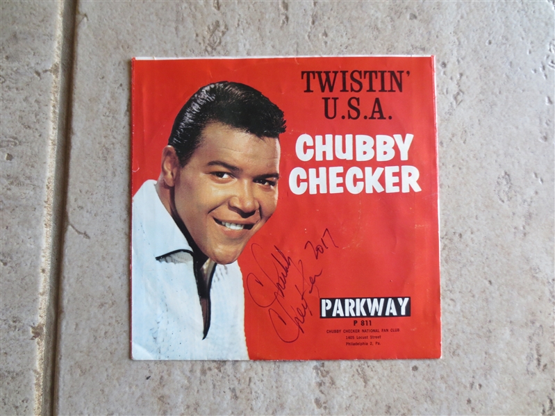 Autographed Chubby Checker 45 Record The Twist